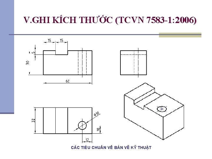 V. GHI KÍCH THƯỚC (TCVN 7583 -1: 2006) CÁC TIÊU CHUẨN VỀ BẢN VẼ V. GHI KÍCH THƯỚC (TCVN 7583 -1: 2006) CÁC TIÊU CHUẨN VỀ BẢN VẼ
