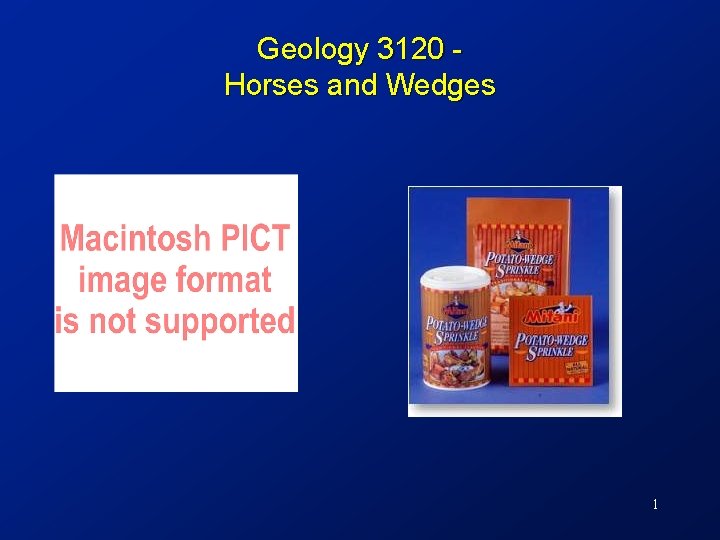 Geology 3120 Horses and Wedges 1 