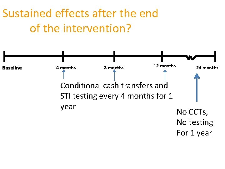 Sustained effects after the end of the intervention? Baseline 4 months 8 months 12