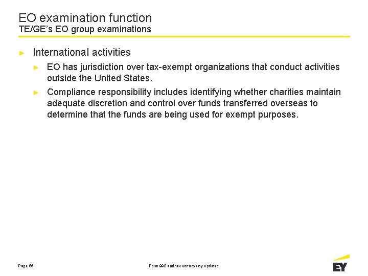 EO examination function TE/GE’s EO group examinations ► International activities ► EO has jurisdiction