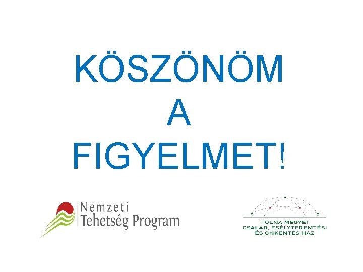 KÖSZÖNÖM A FIGYELMET! 