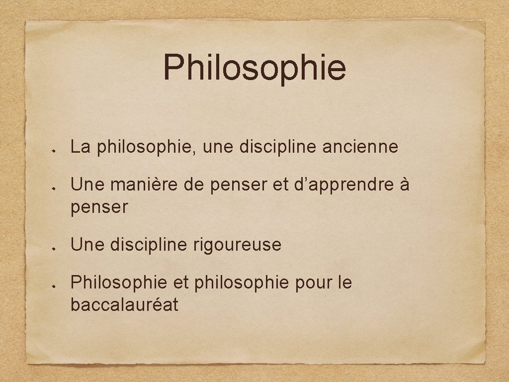 Philosophie La philosophie, une discipline ancienne Une manière de penser et d’apprendre à penser