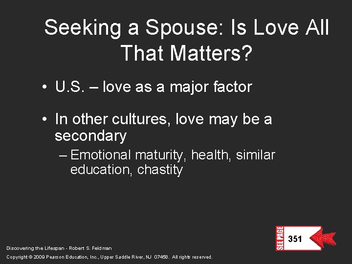 Seeking a Spouse: Is Love All That Matters? • U. S. – love as