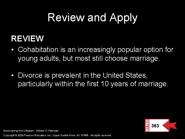 Review and Apply REVIEW • Cohabitation is an increasingly popular option for young adults,