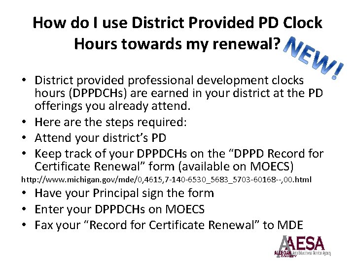 How do I use District Provided PD Clock Hours towards my renewal? • District