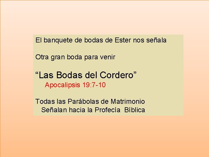 El banquete de bodas de Ester nos señala Otra gran boda para venir “Las