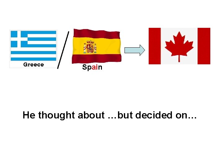 Spain He thought about …but decided on… Spain He thought about …but decided on…