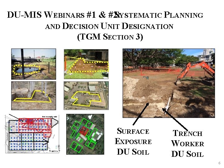 DU-MIS WEBINARS #1 & #2: SYSTEMATIC PLANNING AND DECISION UNIT DESIGNATION (TGM SECTION 3)