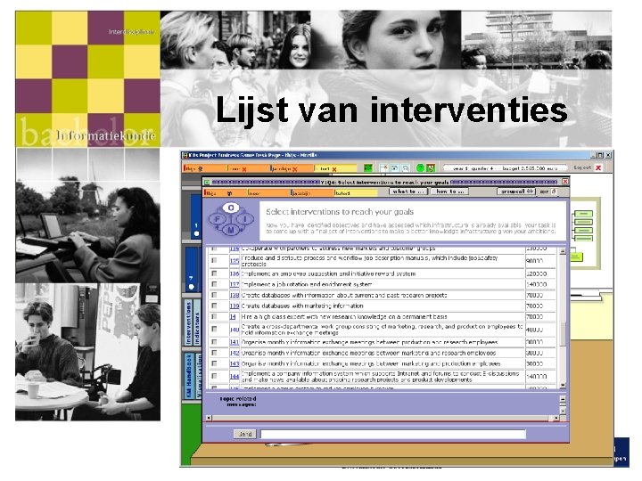 Lijst van interventies 