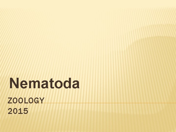 Nematoda ZOOLOGY 2015 