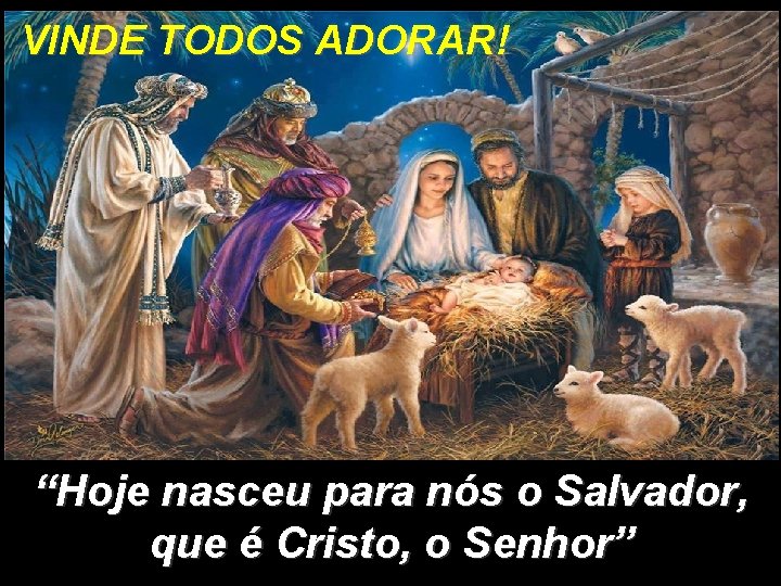 VINDE TODOS ADORAR! “Hoje nasceu para nós o Salvador, que é Cristo, o Senhor”