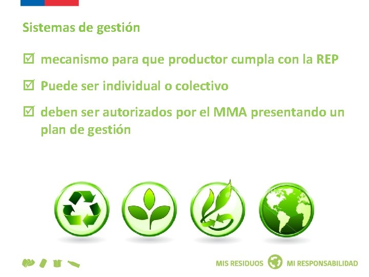 Sistemas de gestión mecanismo para que productor cumpla con la REP Puede ser individual