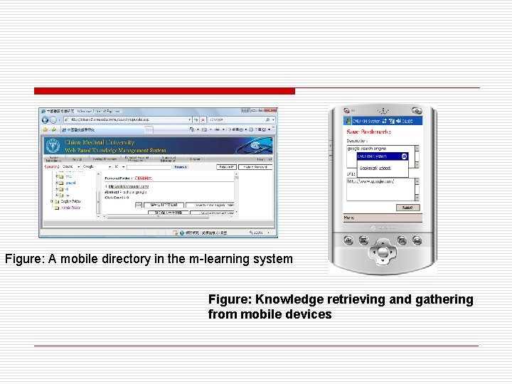 Figure: A mobile directory in the m-learning system Figure: Knowledge retrieving and gathering from