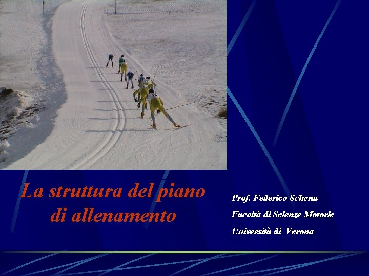 La struttura del piano di allenamento Prof. Federico Schena Facoltà di Scienze Motorie Università