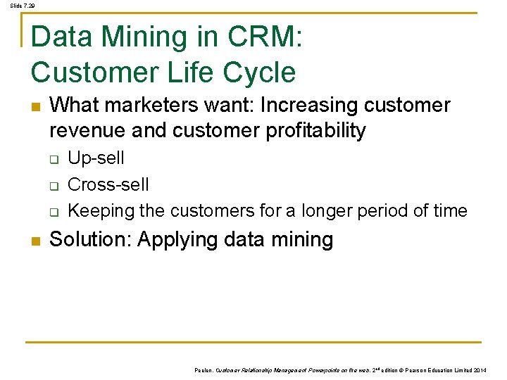 Slide 7. 29 Data Mining in CRM: Customer Life Cycle n What marketers want: Slide 7. 29 Data Mining in CRM: Customer Life Cycle n What marketers want: