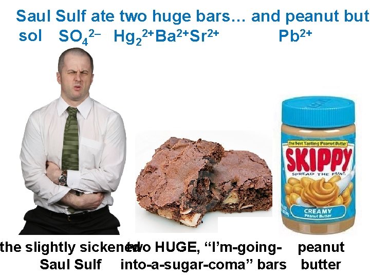 Saul Sulf ate two huge bars… and peanut butt sol SO 42– Hg 22+