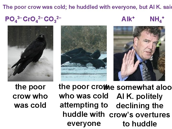 The poor crow was cold; he huddled with everyone, but Al K. said PO