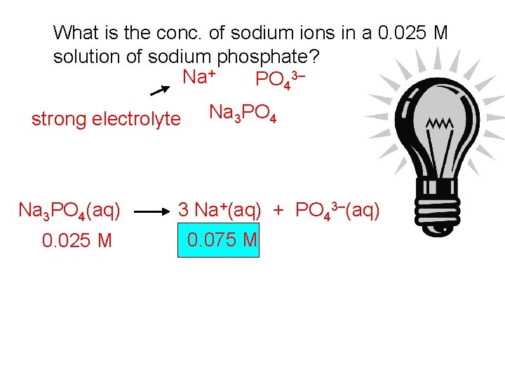 What is the conc. of sodium ions in a 0. 025 M solution of