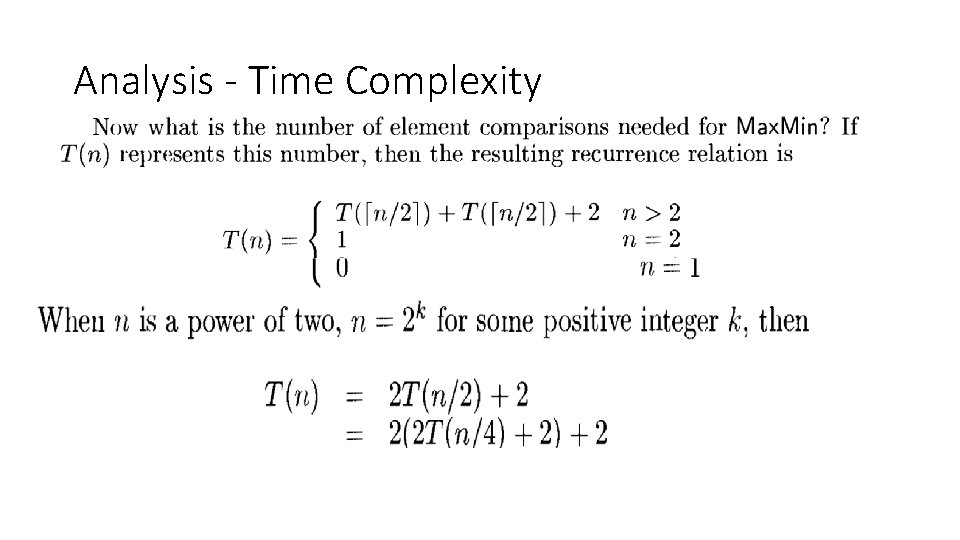 Analysis - Time Complexity 