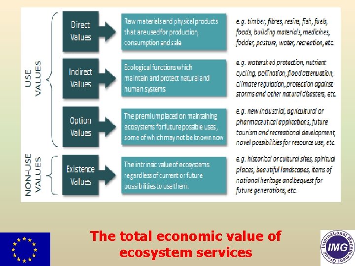 The total economic value of ecosystem services The total economic value of ecosystem services