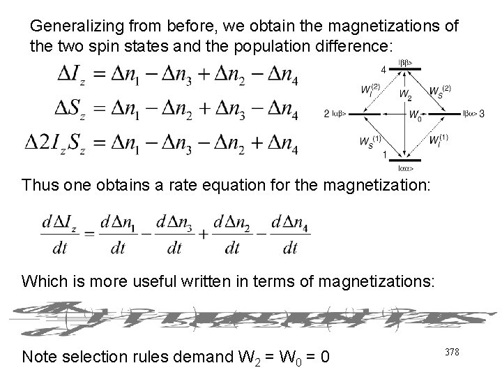 Generalizing from before, we obtain the magnetizations of the two spin states and the