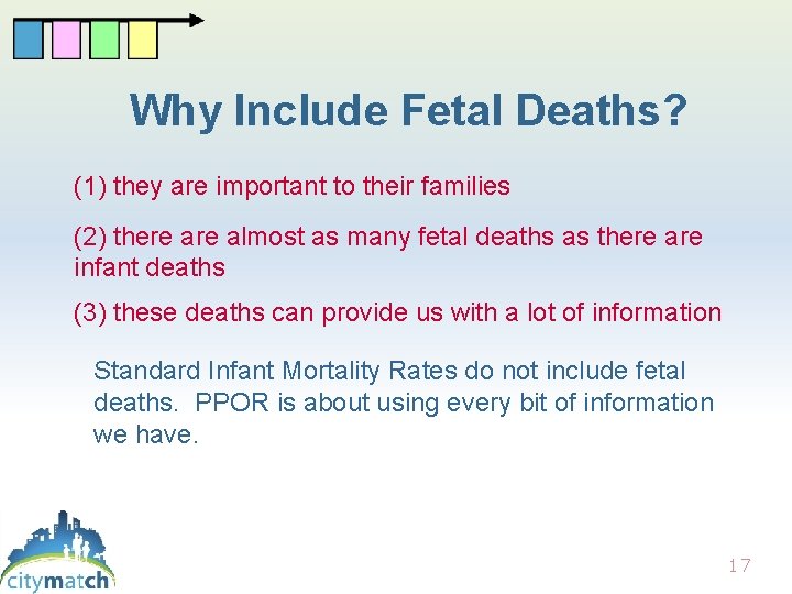 Why Include Fetal Deaths? (1) they are important to their families (2) there almost