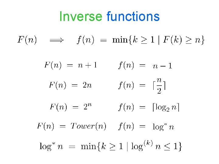 Inverse functions 