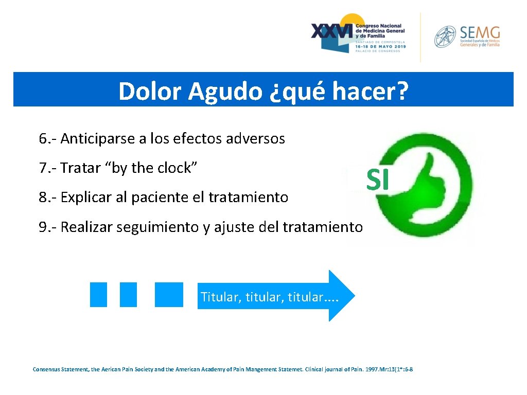 Dolor Agudo ¿qué hacer? 6. - Anticiparse a los efectos adversos 7. - Tratar Dolor Agudo ¿qué hacer? 6. - Anticiparse a los efectos adversos 7. - Tratar