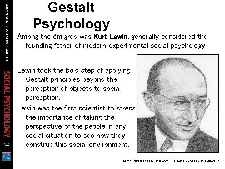 Gestalt Psychology Among the émigrés was Kurt Lewin, generally considered the founding father of