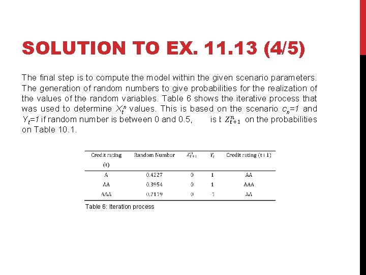 SOLUTION TO EX. 11. 13 (4/5) The final step is to compute the model