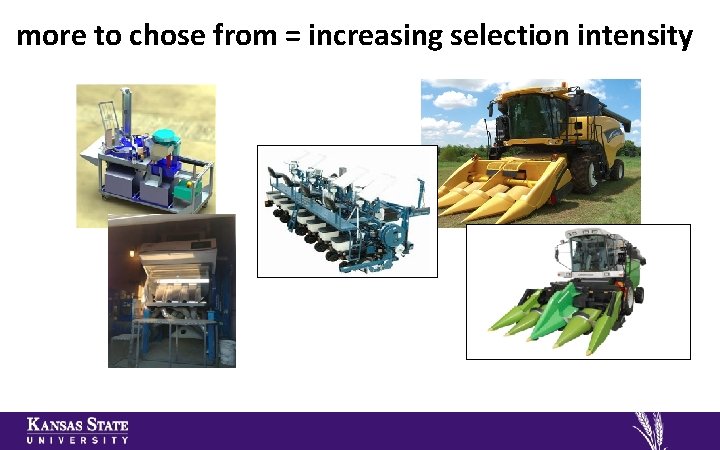 more to chose from = increasing selection intensity 