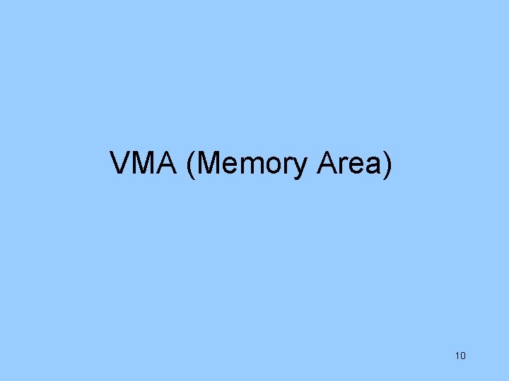 VMA (Memory Area) 10 