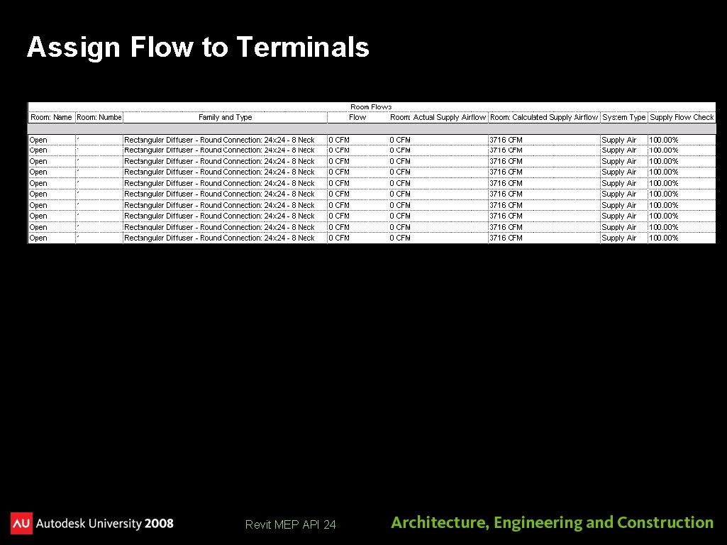 Assign Flow to Terminals Revit MEP API 24 