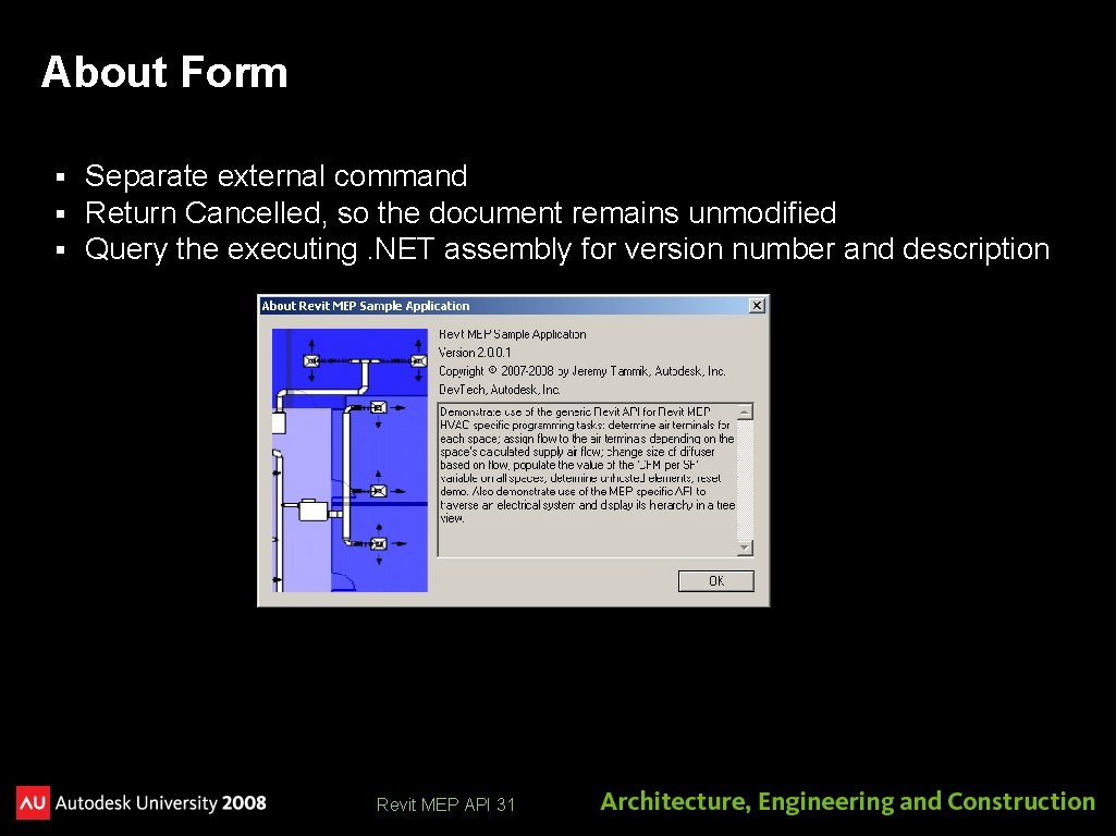 About Form § § § Separate external command Return Cancelled, so the document remains