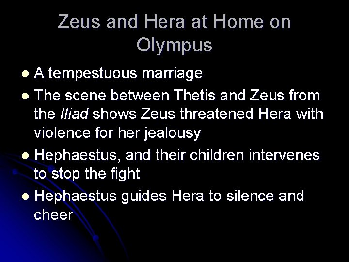 Zeus and Hera at Home on Olympus A tempestuous marriage l The scene between Zeus and Hera at Home on Olympus A tempestuous marriage l The scene between