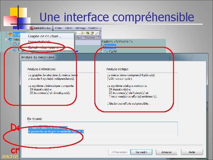 Une interface compréhensible Dans la partie Résultats, nous trouvons la composition des différents cycles,