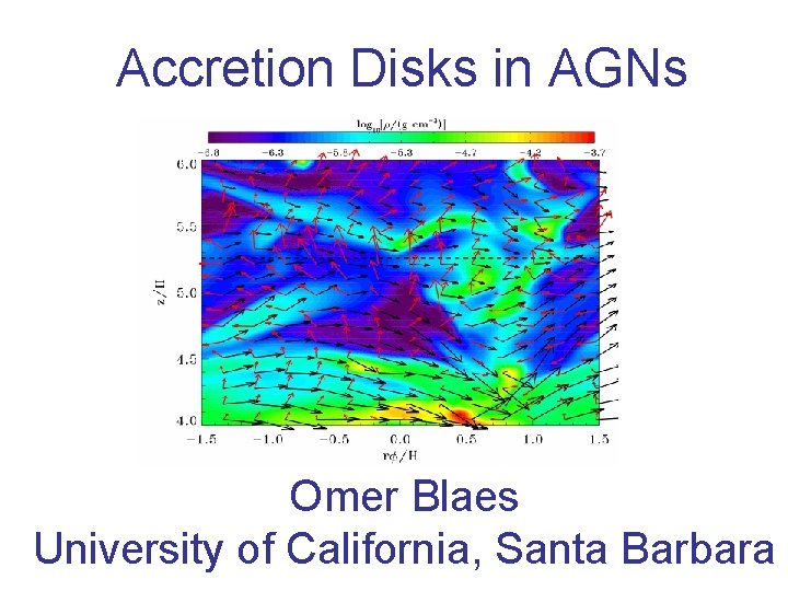 Accretion Disks in AGNs Omer Blaes University of California, Santa Barbara 