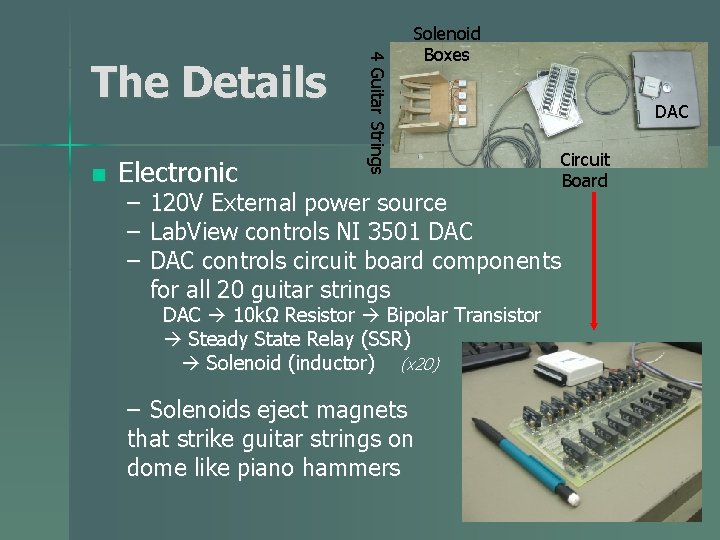 n Electronic – – – 4 Guitar Strings The Details Solenoid Boxes DAC Circuit