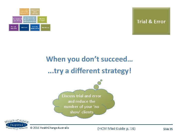 When you don’t succeed…. . . try a different strategy! Discuss trial and error