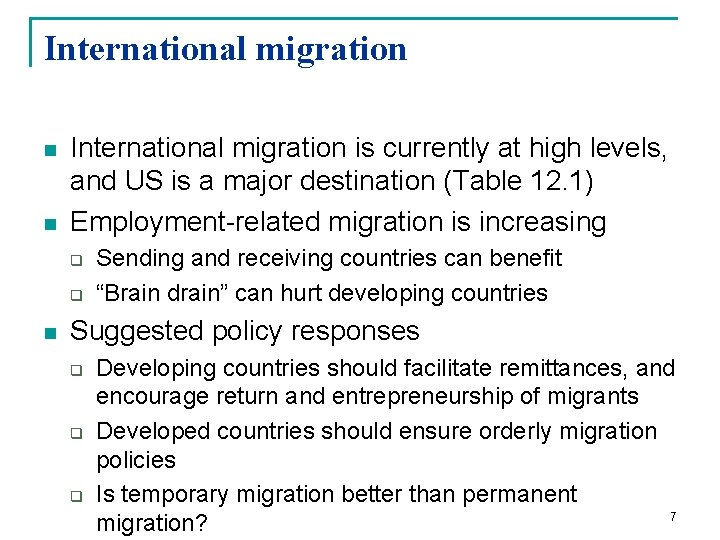 Chapter 12 Globalization International Trade and Migration Beyond
