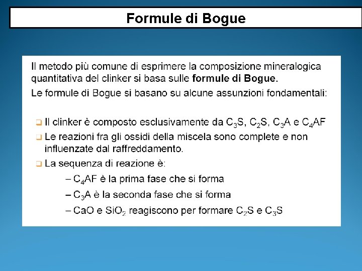 Formule di Bogue 