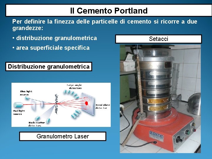 Il Cemento Portland Per definire la finezza delle particelle di cemento si ricorre a