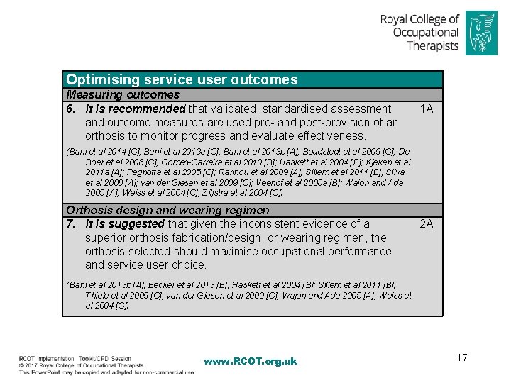 Hand wrist orthoses for adults with Rheumatological conditions