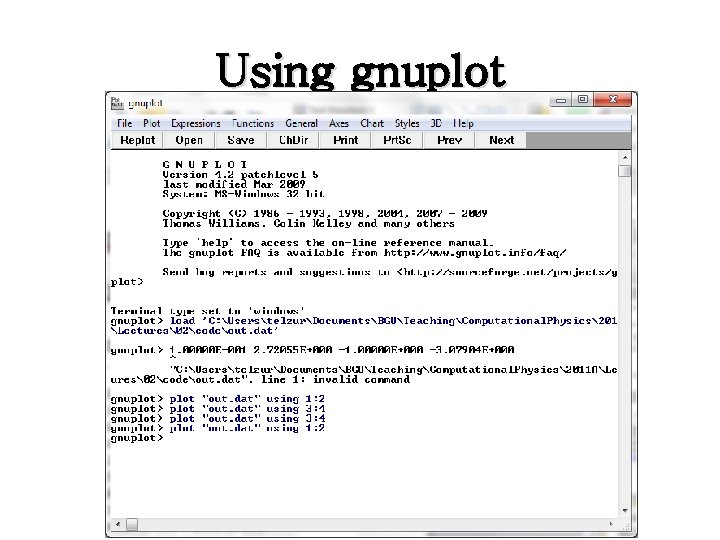 Using gnuplot 