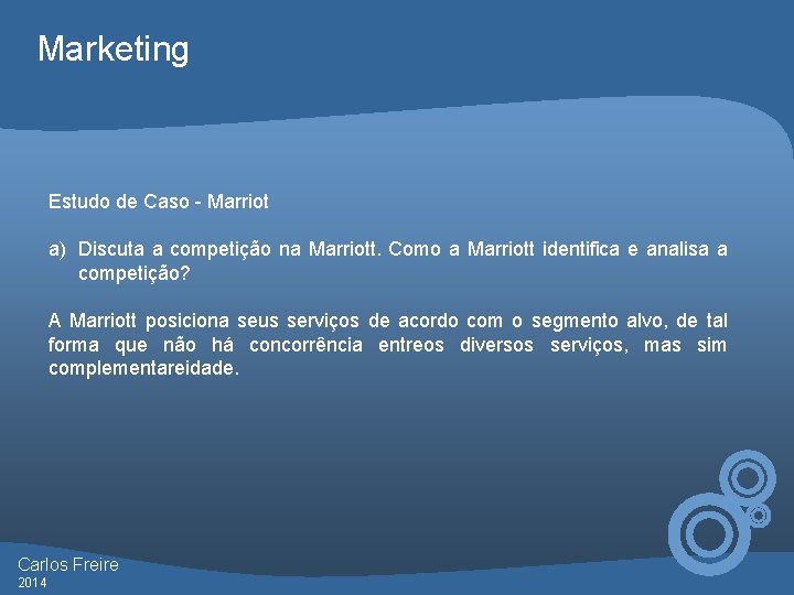 Marketing Estudo de Caso - Marriot a) Discuta a competição na Marriott. Como a
