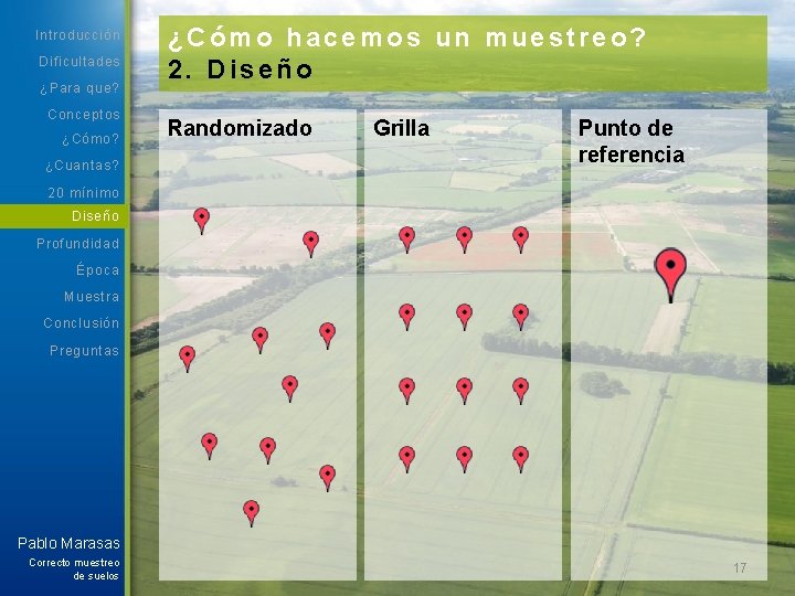 Introducción Dificultades ¿Para que? Conceptos ¿Cómo? ¿Cuantas? ¿Cómo hacemos un muestreo? 2. Diseño Randomizado