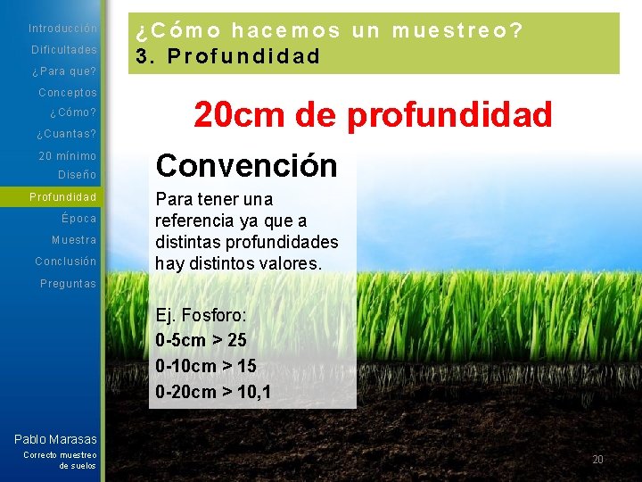 Introducción Dificultades ¿Para que? Conceptos ¿Cómo? ¿Cuantas? 20 mínimo Diseño Profundidad Época Muestra Conclusión
