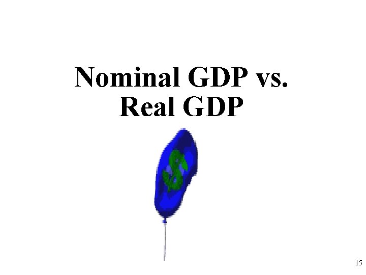 Nominal GDP vs. Real GDP 15 Nominal GDP vs. Real GDP 15