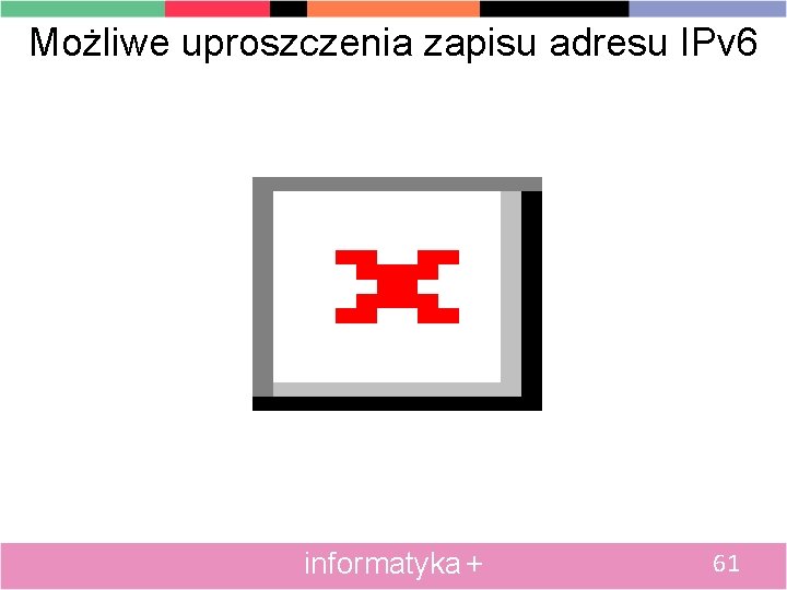 Możliwe uproszczenia zapisu adresu IPv 6 informatyka + 61 
