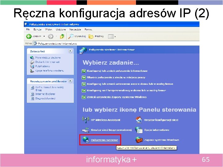 Ręczna konfiguracja adresów IP (2) informatyka + 65 